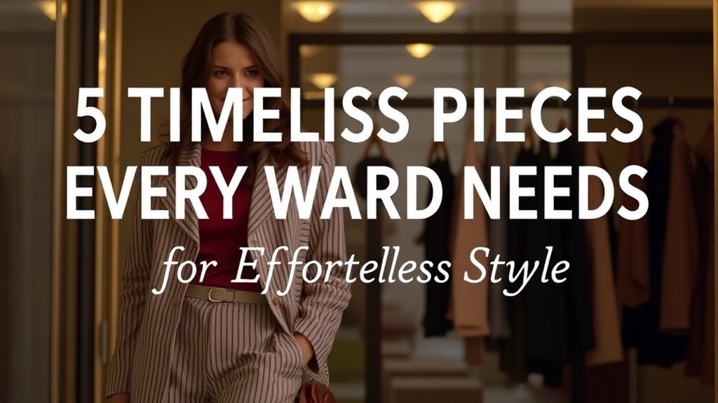 5 Timeless Pieces Every Wardrobe Needs for Effortless Style