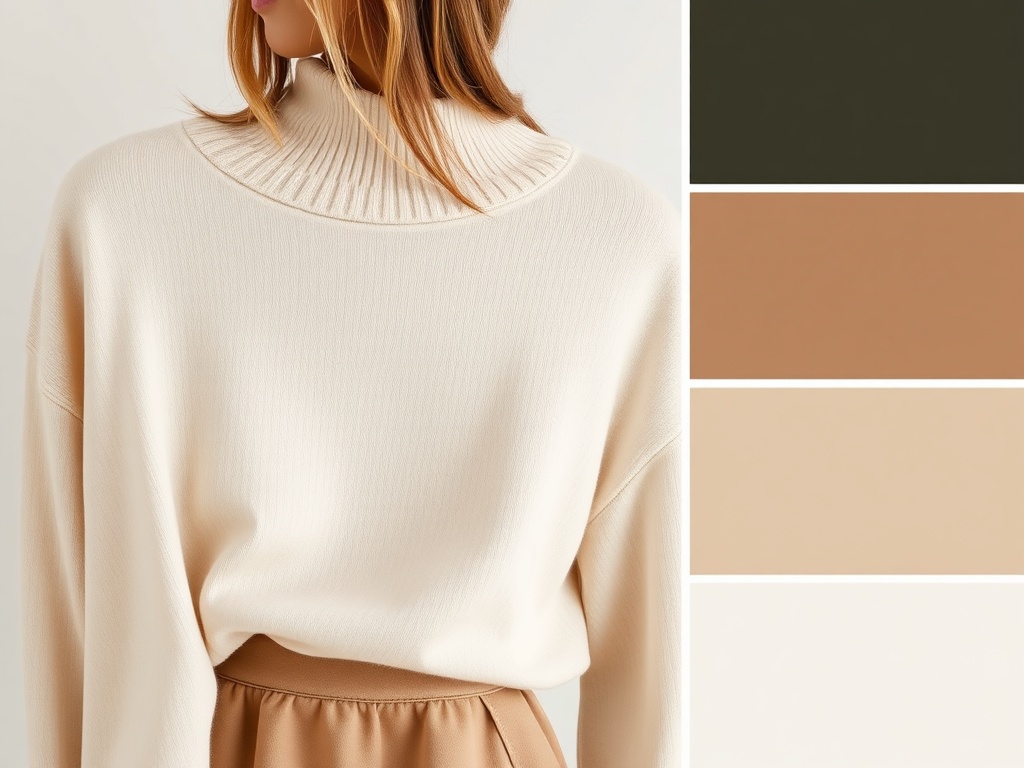 color palette clothing neutral tones with accent colors capsule wardrobe swatches aesthetic