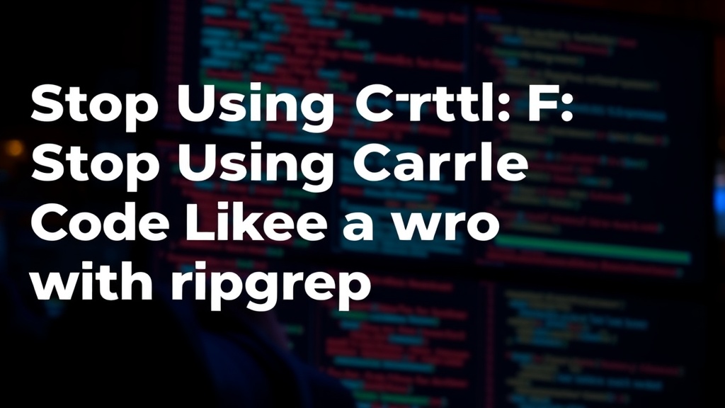Stop Using Ctrl+F: Search Code Like a Pro with ripgrep