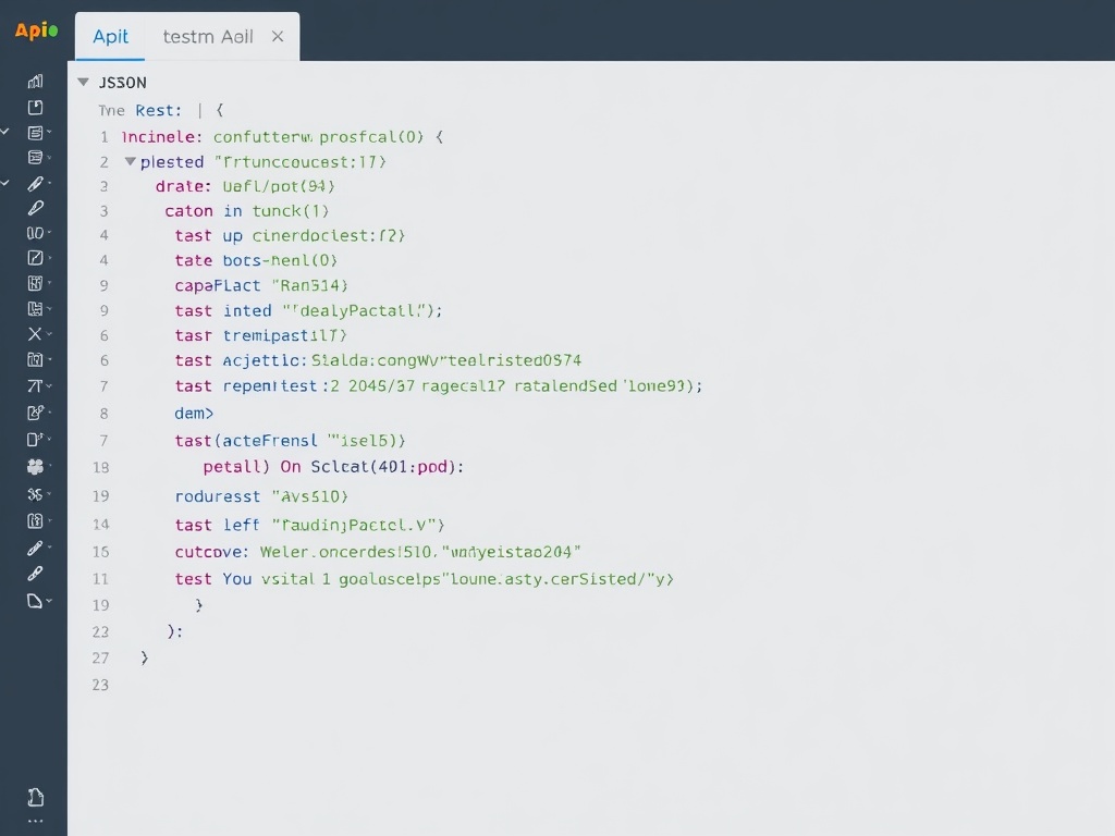 api testing interface showing REST requests and JSON responses, modern dev tool UI