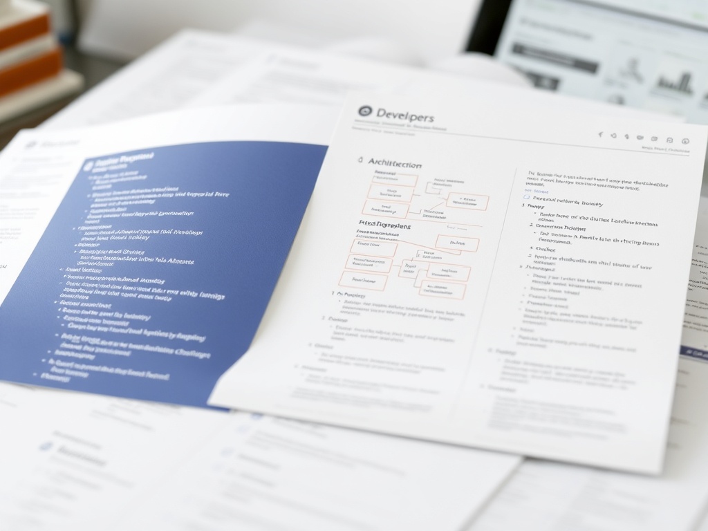 developer knowledge base in notion with architecture diagrams and documentation pages