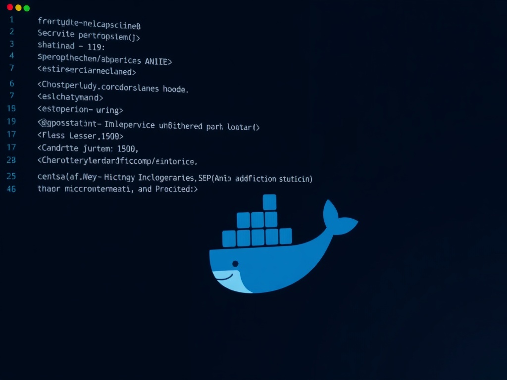 docker containers running in terminal with clean microservices architecture visualization