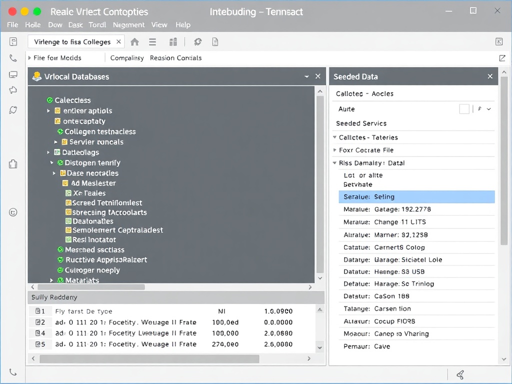 local database UI with realistic seeded data for development testing