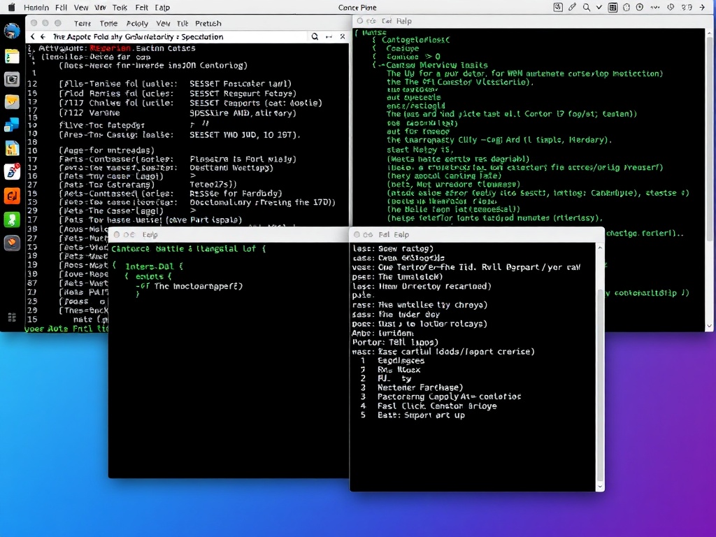 terminal split panes with tmux session showing multiple dev tasks