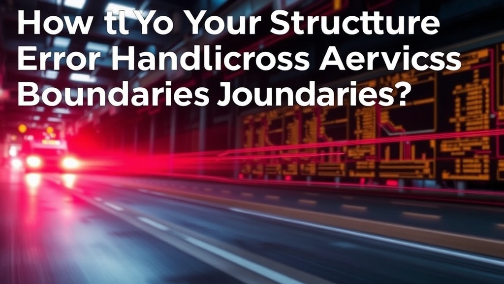 How Do You Structure Error Handling Across Service Boundaries?