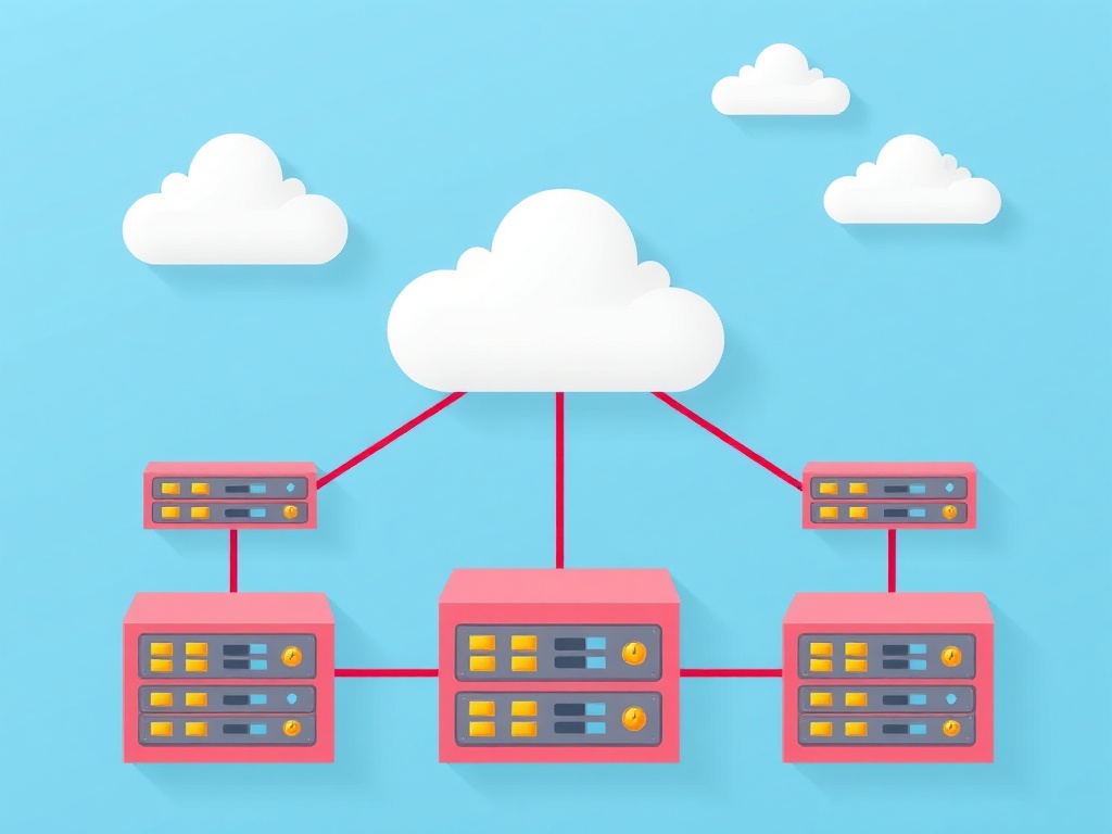 illustration of a load balancing system in cloud architecture