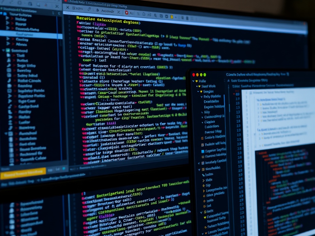 A detailed view of a developer's workspace with code on screen, showing debugging tools, breakpoints, and a debugger in action.