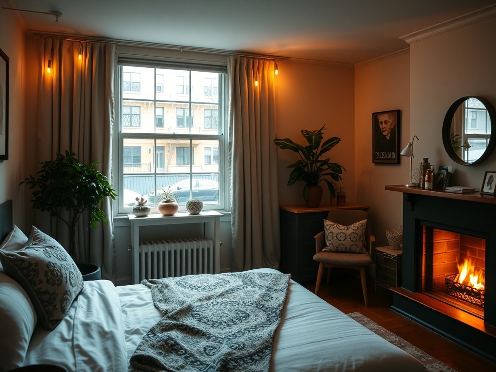 cozy Collingwood Ontario downtown stay interior with window and warm lighting