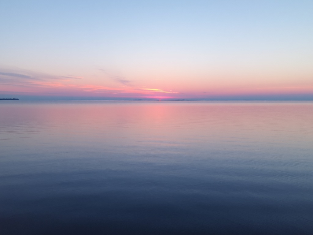sunrise over Georgian Bay Collingwood calm water pastel sky empty waterfront peaceful Ontario