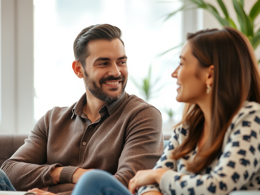 partner listening attentively nodding empathetic expression