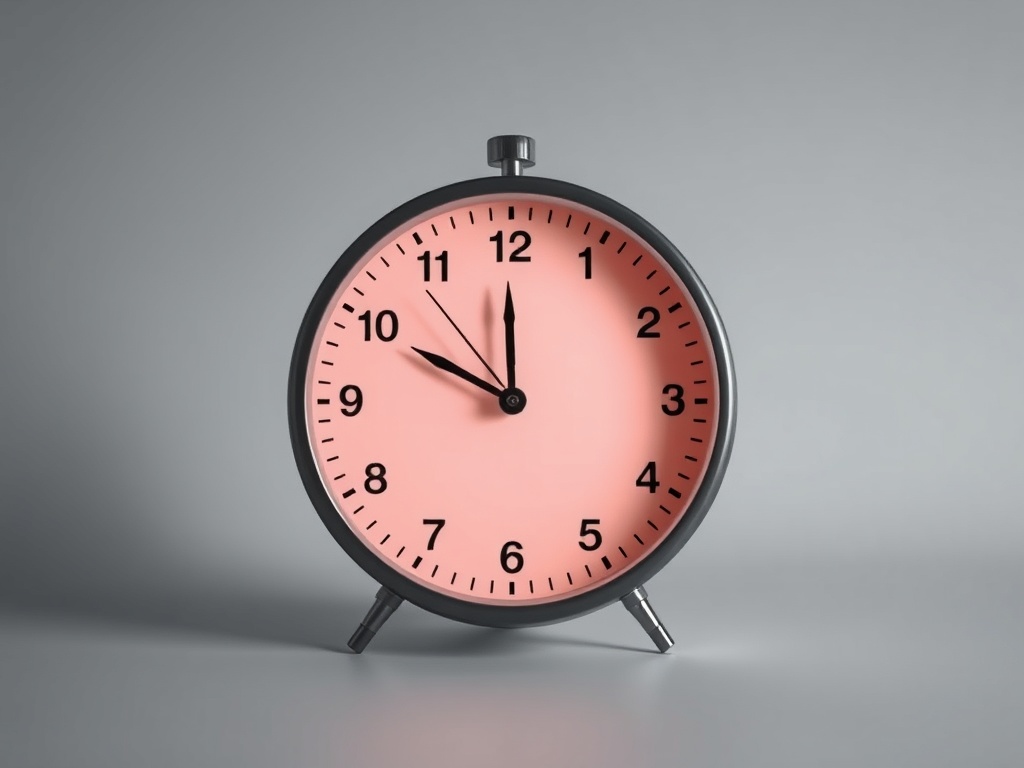 minimalist clock showing 10 minutes highlighted, calm aesthetic, symbolizing short intentional time for connection