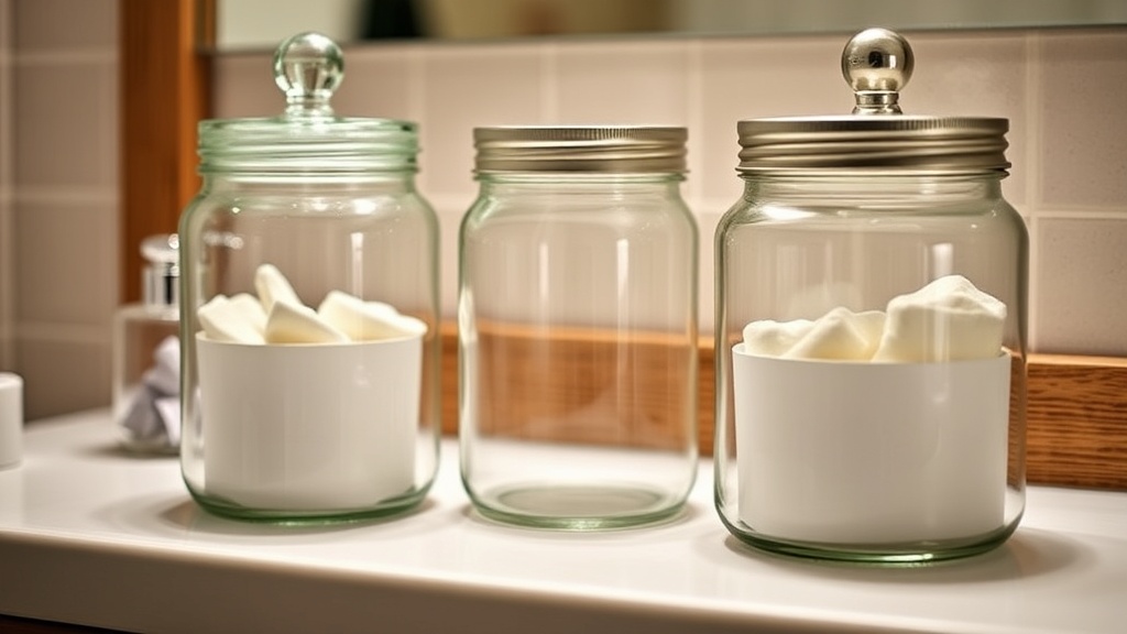 Upcycle Glass Jars into Chic Bathroom Storage Containers