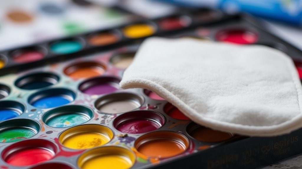 Clean Your Watercolor Palettes with a Damp Cotton Pad