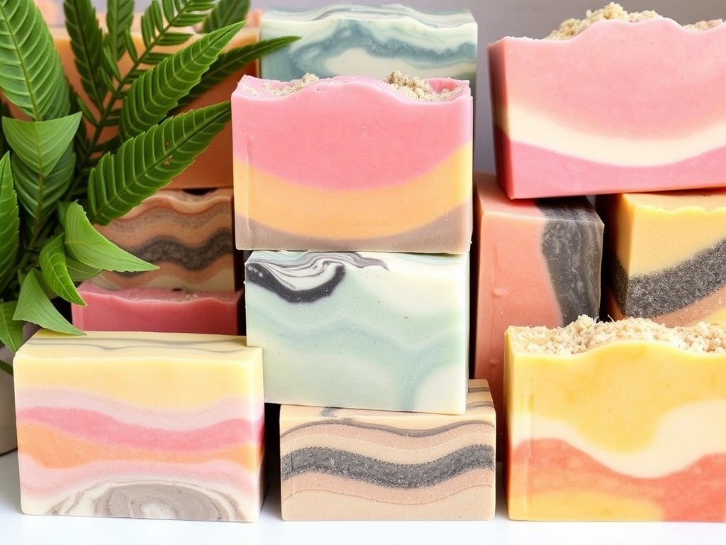 variety of colorful handmade soaps
