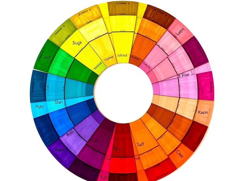 A color wheel showing various hues and their relationships