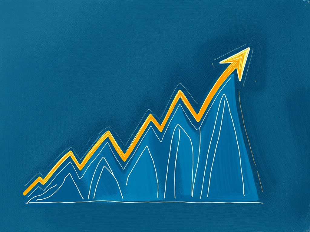 a steady upward portfolio line contrasted with chaotic volatile spikes representing disciplined investing