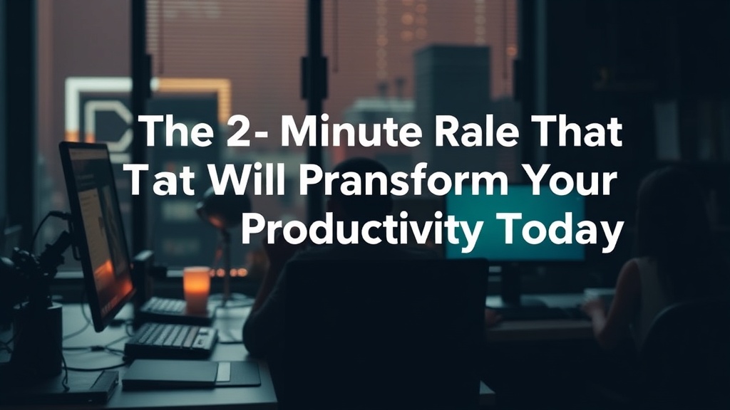 The 2-Minute Rule That Will Transform Your Productivity Today