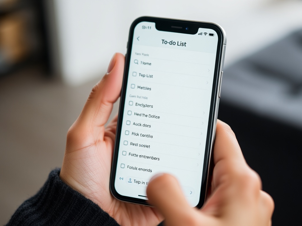 A digital to-do list on a smartphone