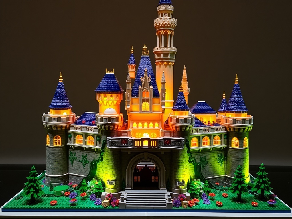 LEGO Disney castle large detailed build illuminated display centerpiece