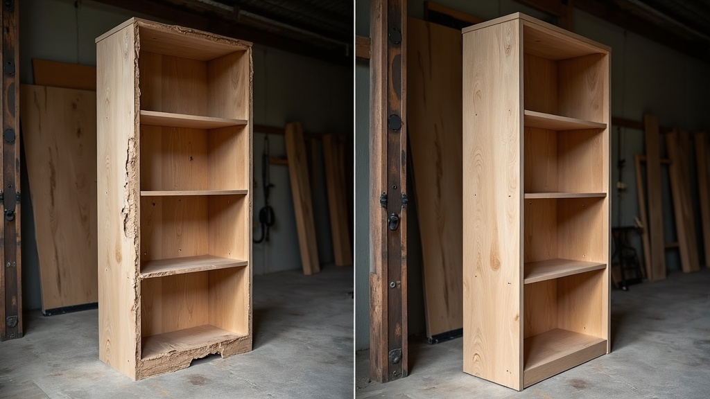 Particle board vs solid wood bookcase comparison