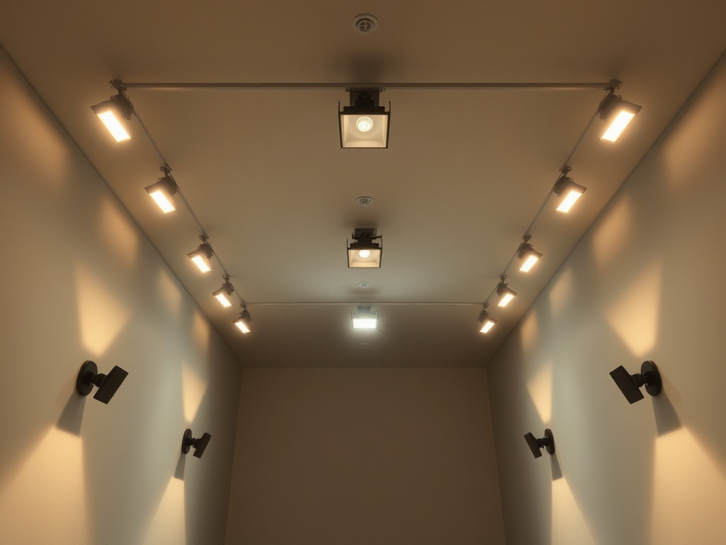 harsh overhead lighting room no lamps flat lighting shadows uninviting