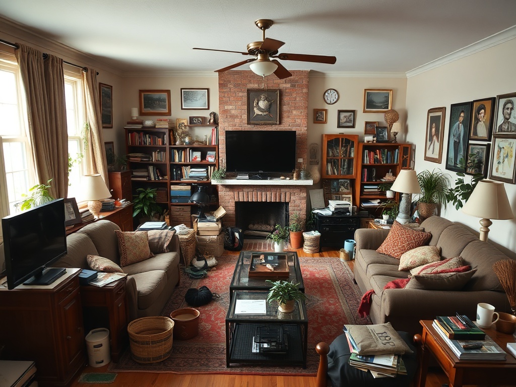 overcrowded living room too much furniture clutter no breathing room