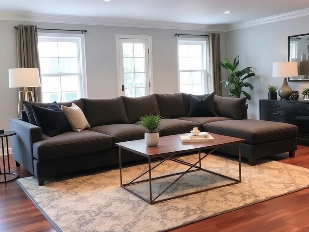 oversized coffee table crowding sofa or tiny coffee table too far away awkward reach