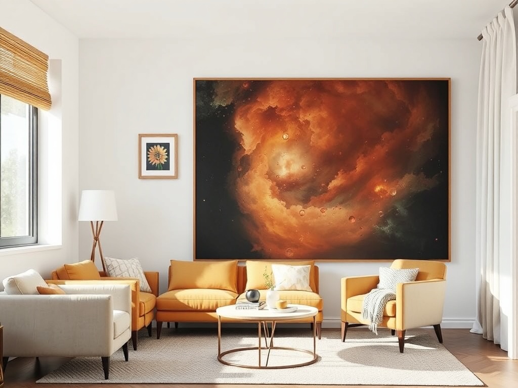 tiny art on large wall or oversized furniture in small room scale mismatch