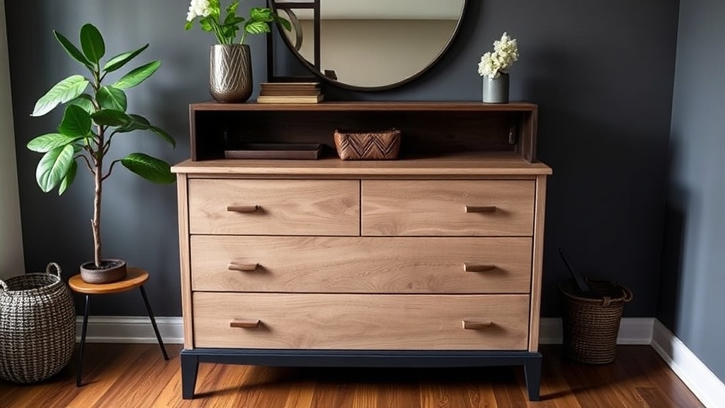 How to Turn a $40 "Sad-Beige" Dresser Into a White Oak, Matte Black Statement Piece