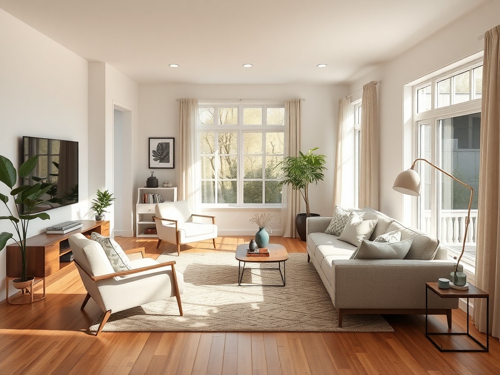 living room angled chair layout diagonal circulation path small space efficient movement natural light