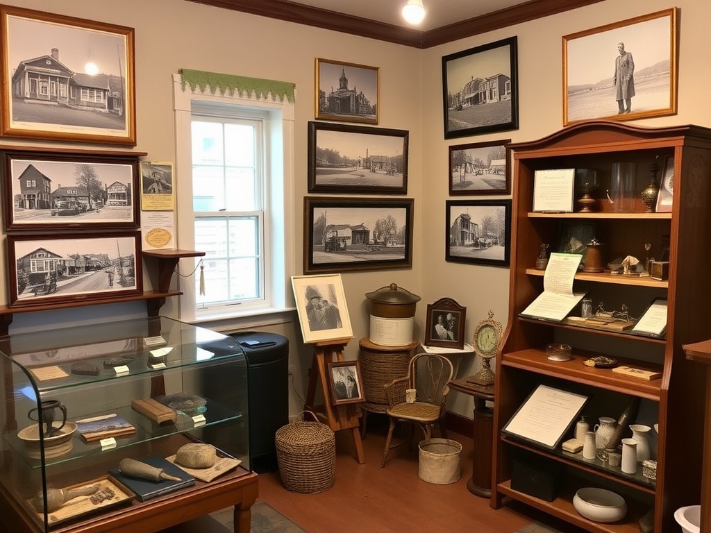 A historical museum in East Gwillimbury with artifacts and old photographs depicting the town's past.