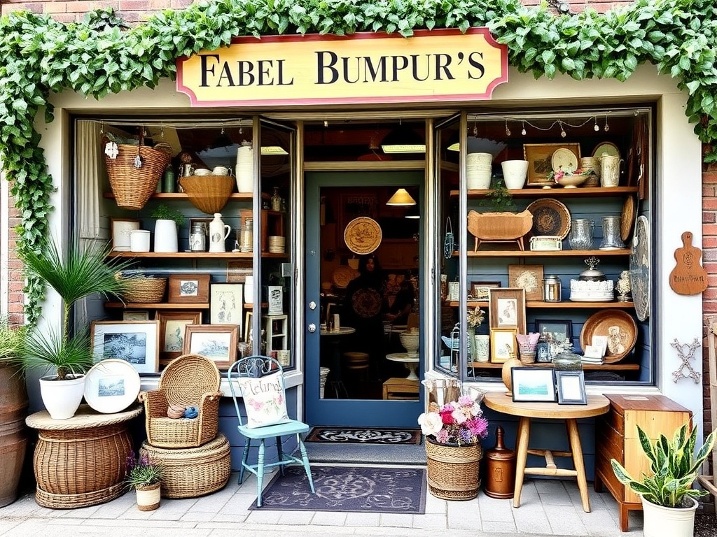 A quaint boutique in East Gwillimbury with locally crafted goods, vintage items, and a charming storefront.