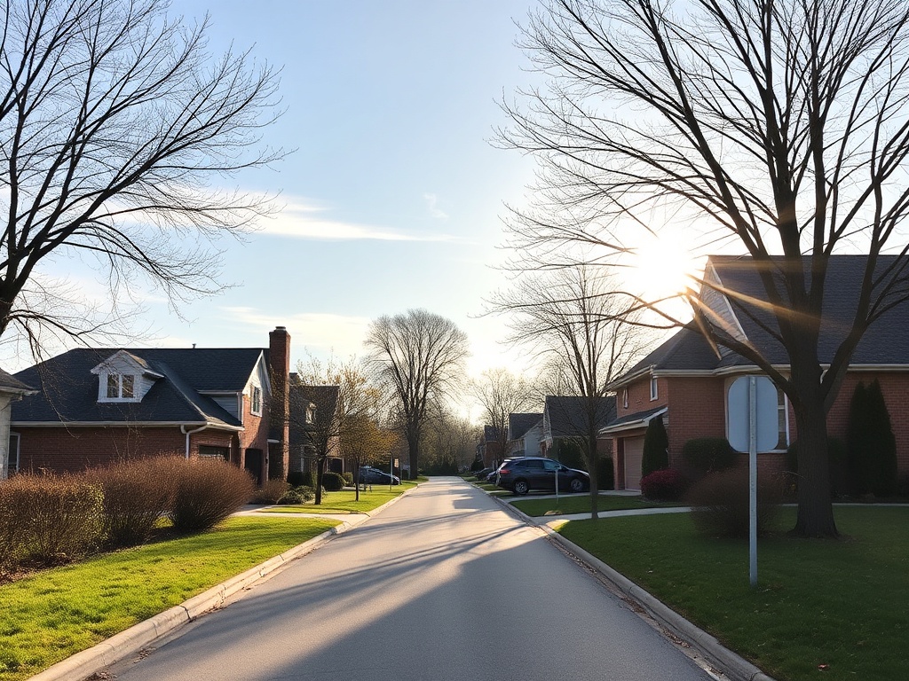 fresh second morning in East Gwillimbury with bright sky and quiet neighborhood energy