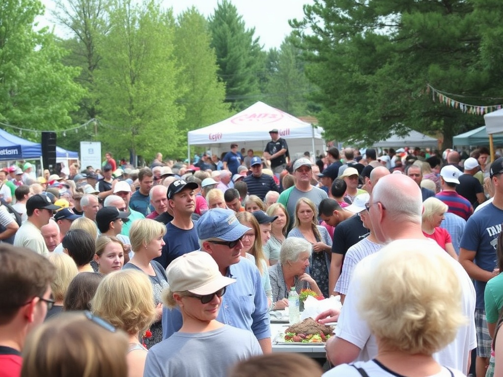 Crowd at Elliot Lake Festival, enjoying food and music