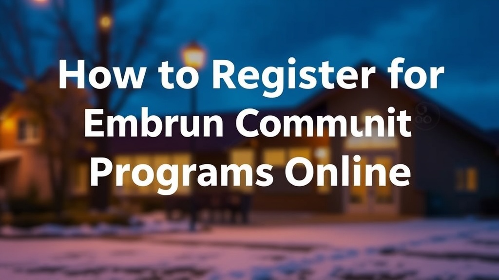 How to Register for Embrun Community Centre Programs Online