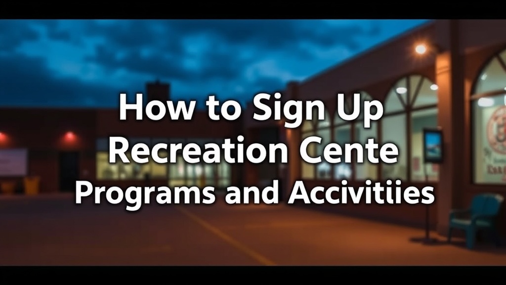 How to Sign Up for Estevan Recreation Centre Programs and Activities