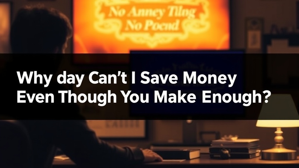 Why Can't I Save Money Even Though I Make Enough?
