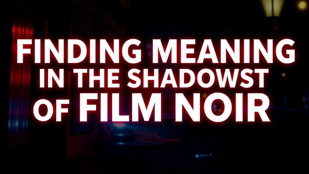Finding Meaning in the Shadows of Film Noir