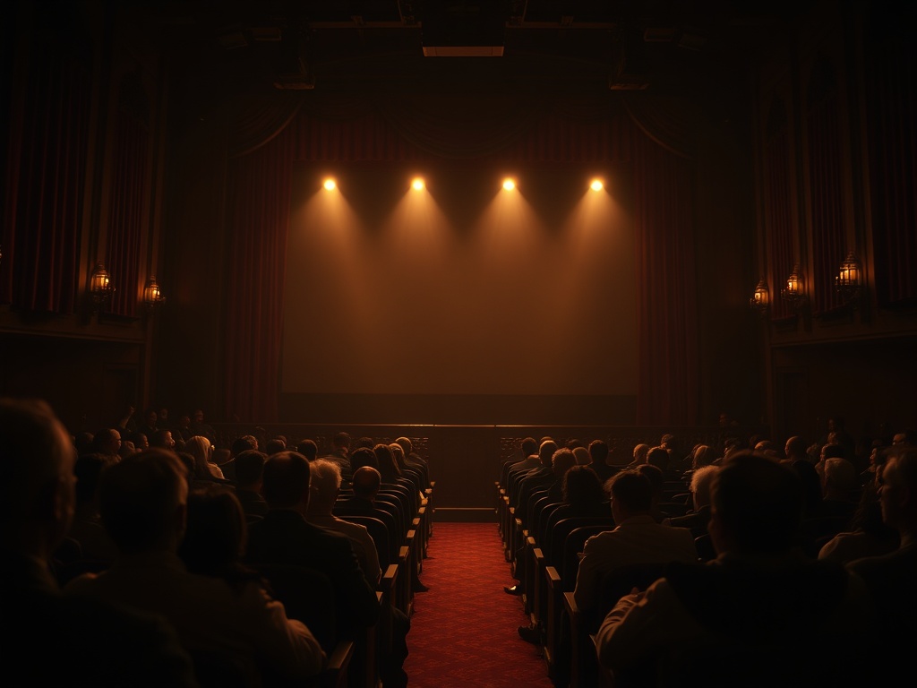 film credits rolling dark theater emotional ending scene atmosphere