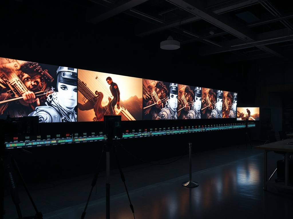 film editing timeline cuts cinematic sequence editing room