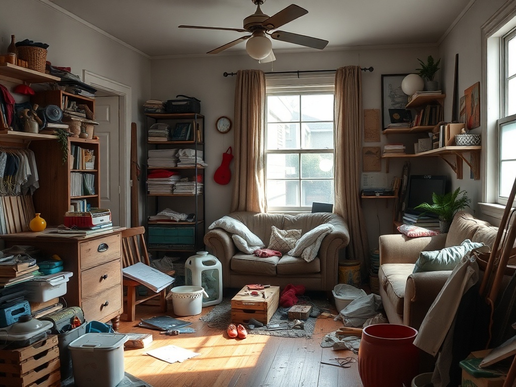 messy apartment without basic tools clutter no organization chaos