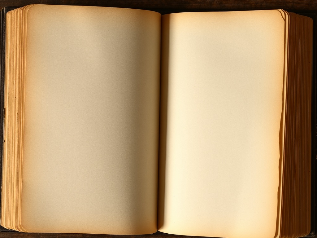 old book pages slightly yellowed with deckled edges and soft shadows, evoking aged paper texture