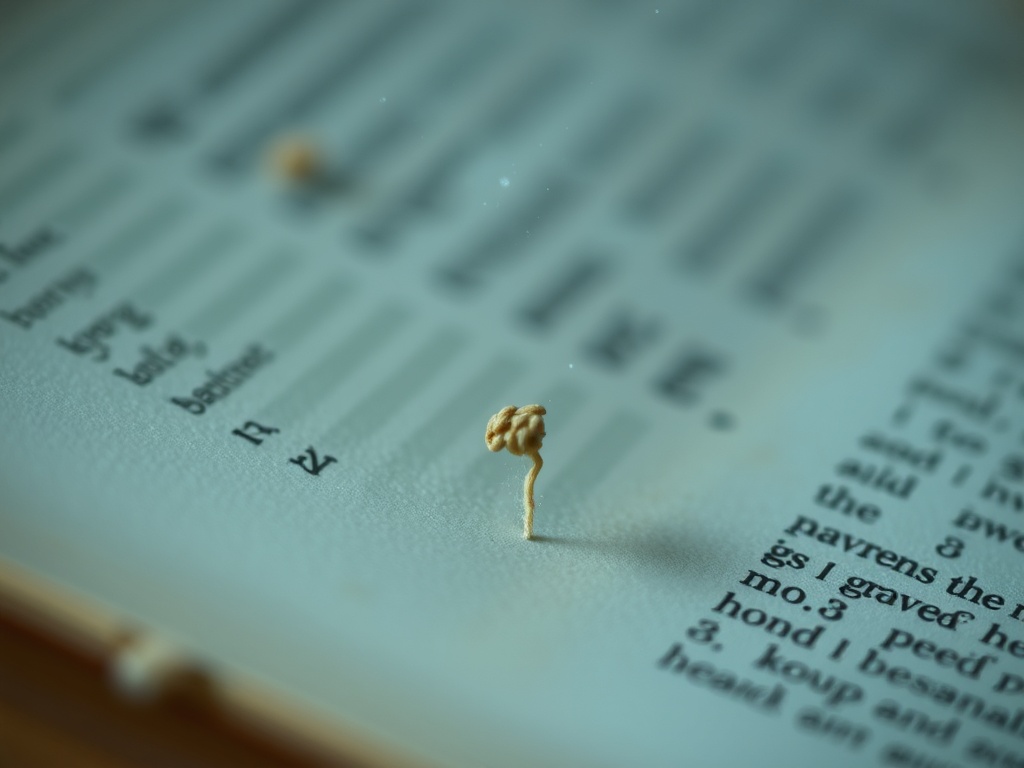 close-up of an old book spine and dust jacket being gently examined, subtle dust particles in air, soft light highlighting texture and age