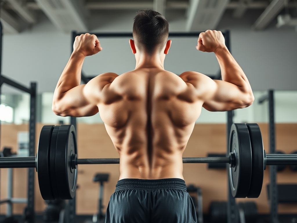 athlete bracing core before deadlift, hands on bar, flat back alignment emphasized, natural gym light