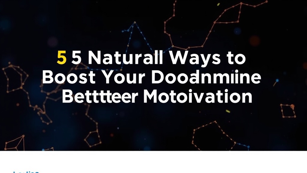 5 Natural Ways to Boost Your Dopamine for Better Motivation