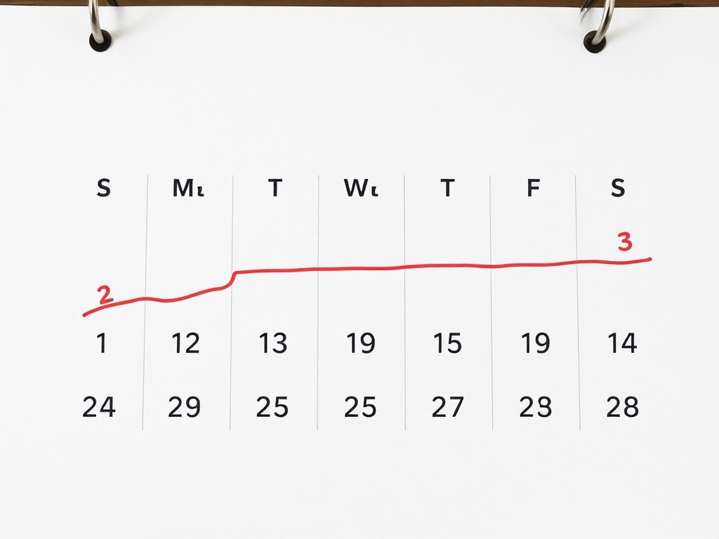 calendar showing consistent streak of marked days, clean simple design, strong sense of progress