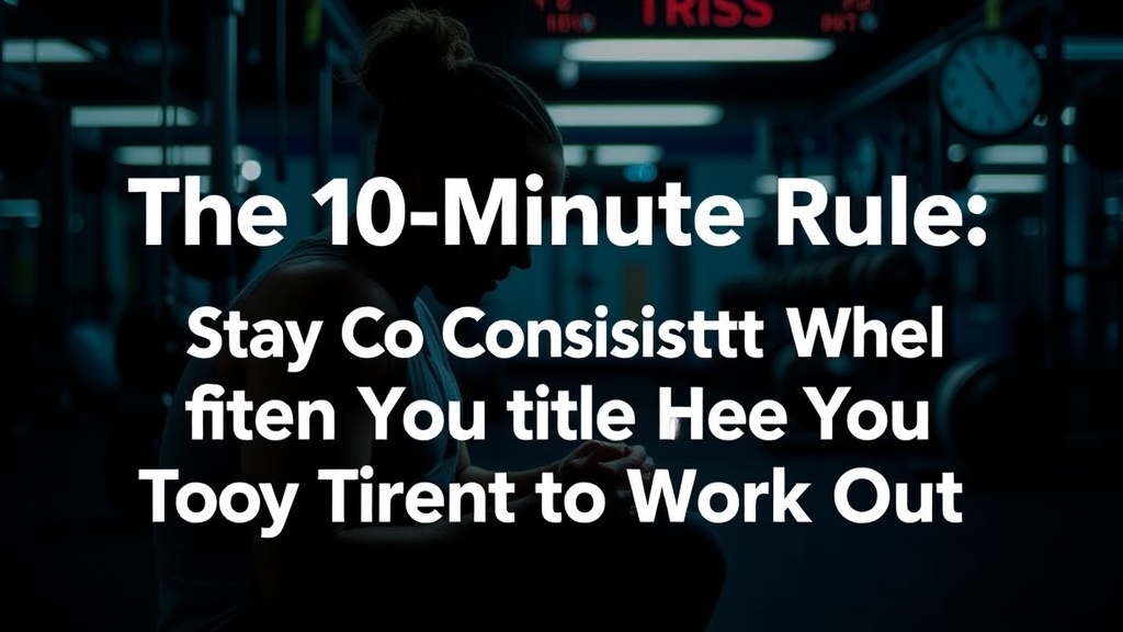 The 10-Minute Rule: How to Stay Consistent When You’re Too Tired to Work Out