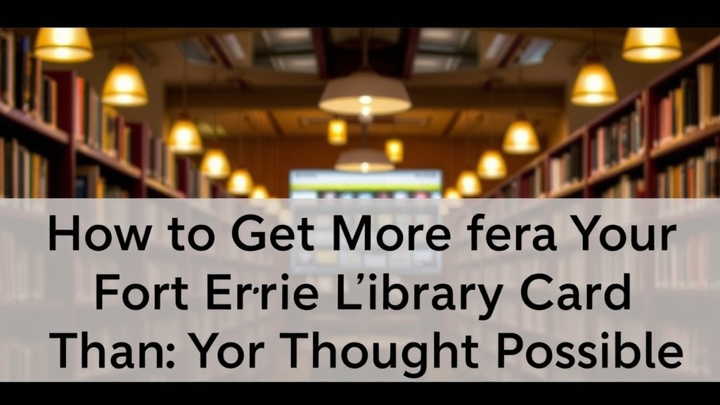How to Get More From Your Fort Erie Library Card Than You Thought Possible