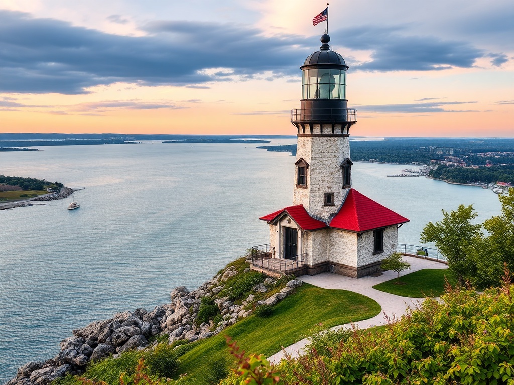 The iconic Point Abino Lighthouse with its breathtaking views of the Niagara River