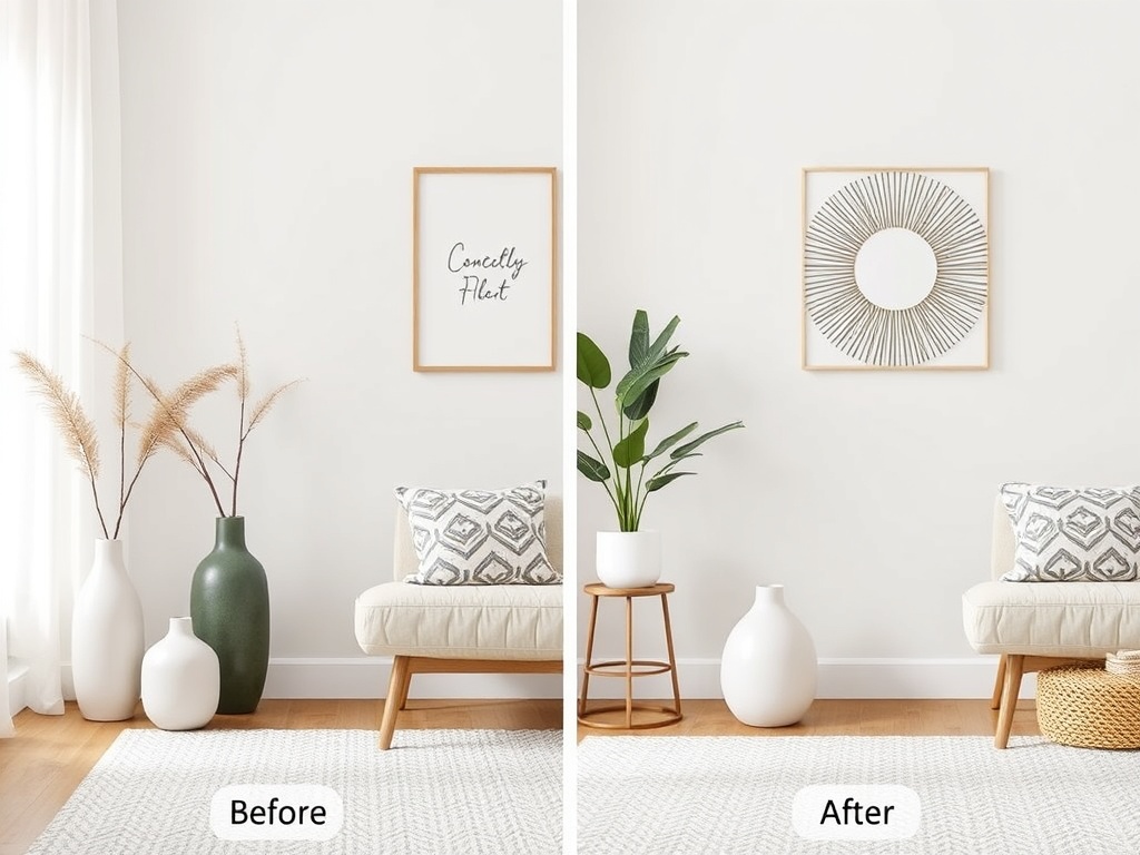 side by side identical home decor items one branded one plain neutral background realistic comparison